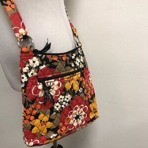 Vera Bradley Cross Body bag 11 x 11 floral red gold black nwot